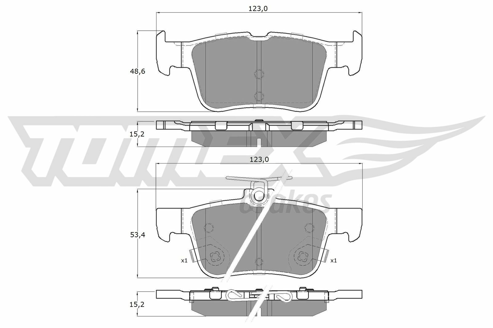 Sada brzdových platničiek kotúčovej brzdy TOMEX Brakes